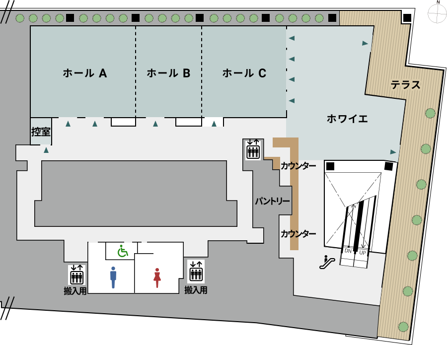 アーバンネット御堂筋ホールフロアマップ